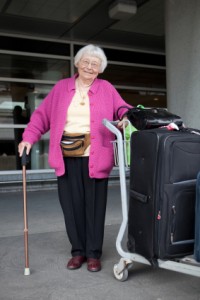 traveling with seniors is easier with rolling luggage